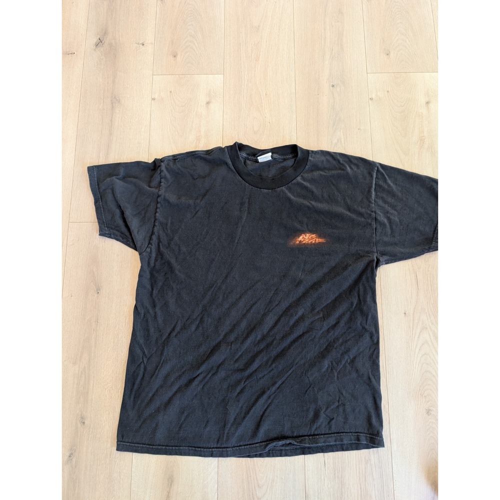 Vintage No Fear Double Sided Black T-Shirt Logo Size XL X-Large